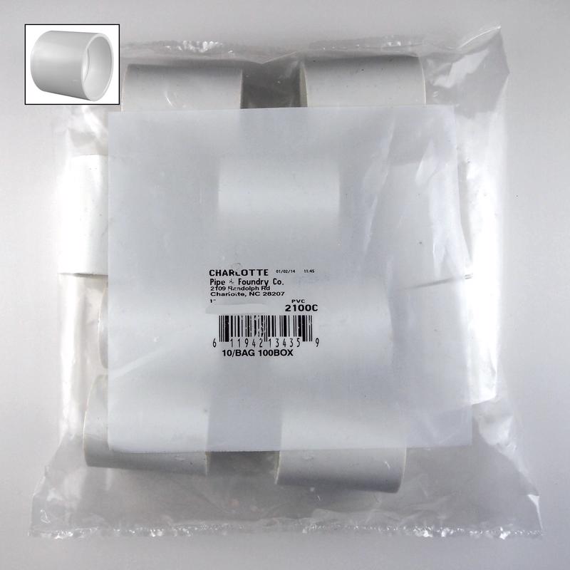 CHARLOTTE PIPE 1/2 SCH 40 COUPLING SXS CONTRACTOR PACK PRESSURE (10 Unit Bag)