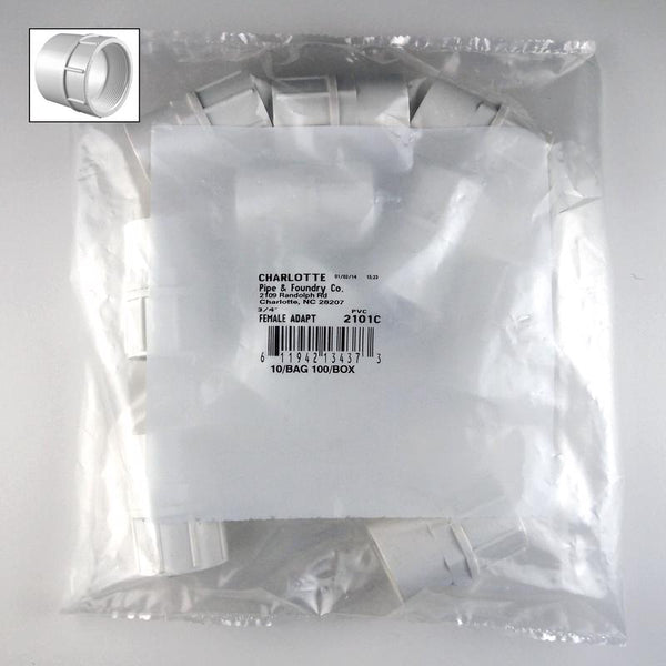 CHARLOTTE PIPE 3/4 SCH 40 FEMALE ADT SXFPT CONTRACT PAC PRESSURE (10 Unit Bag) PVC02101C0800