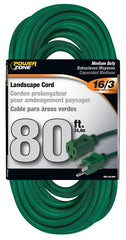 PowerZone Lawn and Garden Cord 80ft 16/3 SJTW 10 amp 125 volt 3 conductor OR880633