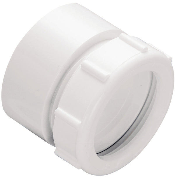 Plumb Pak PP999W Drain Pipe Adapter, 1-1/2 in, Solvent Weld X Compression, Plastic, quot, White
