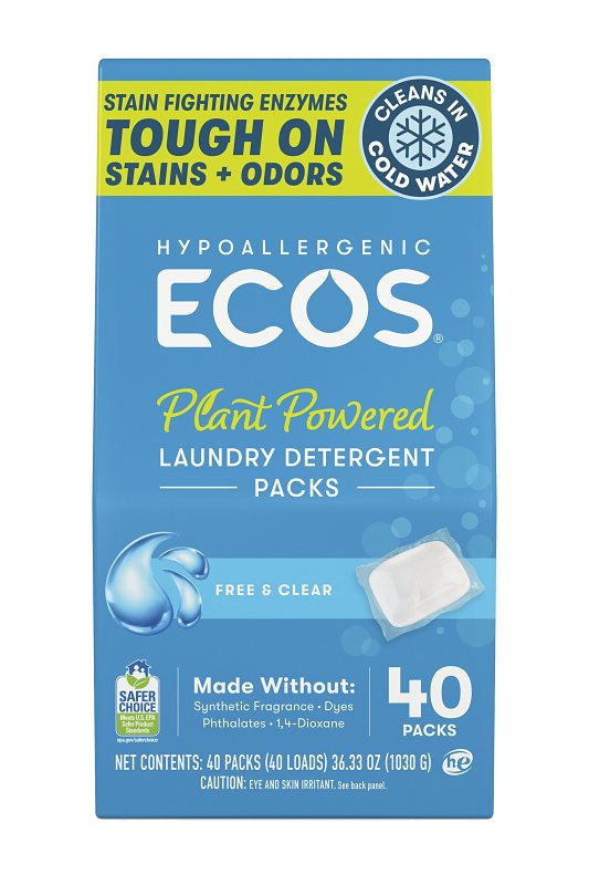 ECOS Free & Clear Laundry Detergent Packs, 36.33 OZ 9637/06