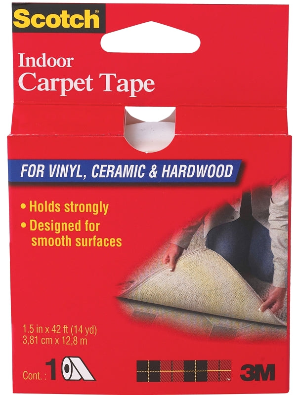Scotch Indoor Carpet Tape for Vinyl, Ceramic & Hardwood, 1.5 inches by 14 Yards, CT2010, 1 roll