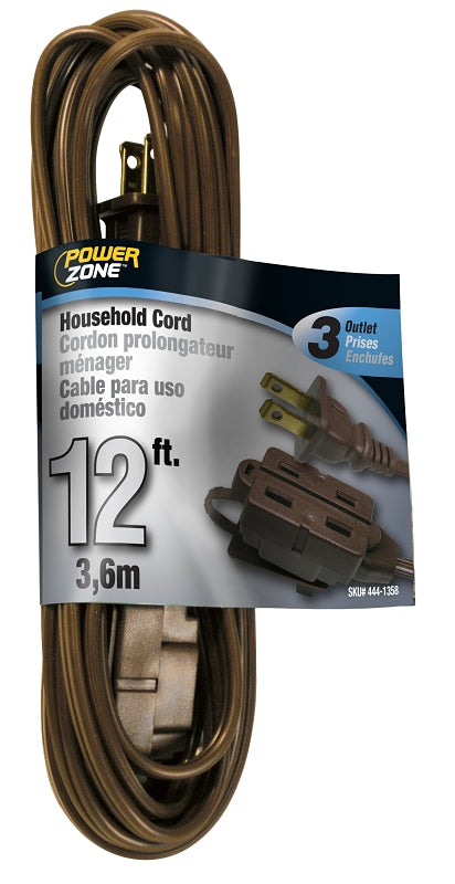 Extension Cord, 16/2 x 12' Brown