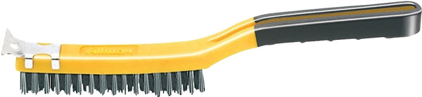 ALLWAY SB319/SS Soft-Grip Stainless Steel Wire Brush with Scraper