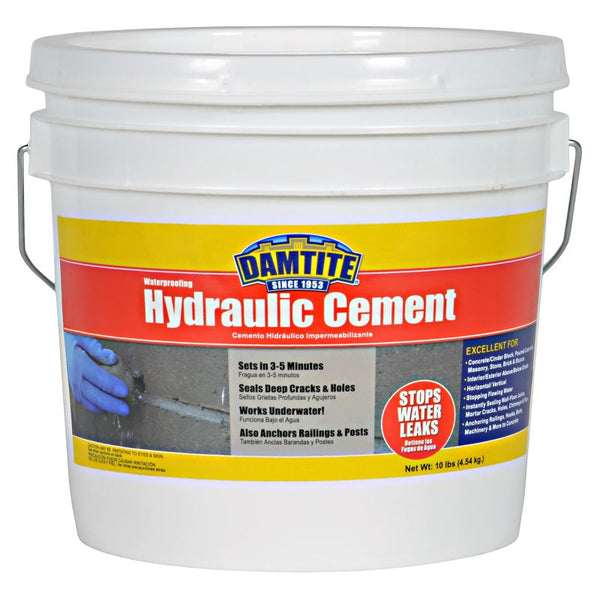 Damtite 07121 Gray Waterproofing Hydraulic Cement, 10 lb. Pail