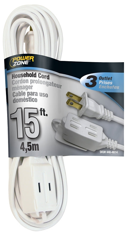 Power Zone Cord Ext Indr 16/2sptx15ft Wht OR660615