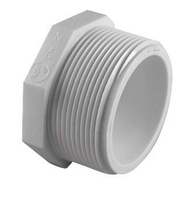 Charlotte Pipe Plug SCH 40 PVC 3/4" Mpt White PVC 02113 0800
