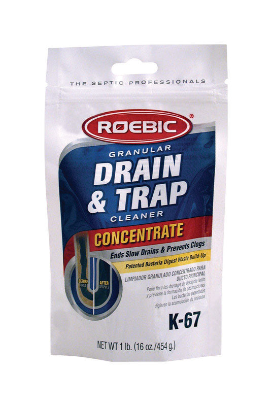 Roebic Laboratories K-67 Granular Concentrate Drain and Trap Cleaner, 16-Ounce Bag K67GDB-12
