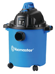 Vacmaster VJC507P 5-Gallon* 3 Peak HP** Wet/Dry Shop Vacuum, Blue, 5 gal