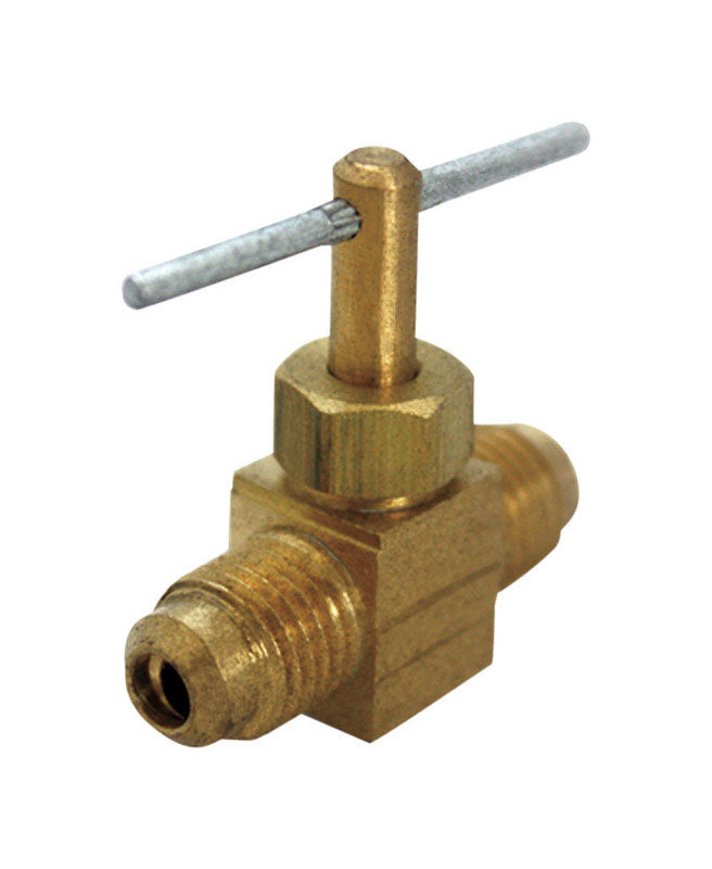 JMF 4506580 Brass Needle Valve, Yellow Brass, 1/4" (Pack of 5)