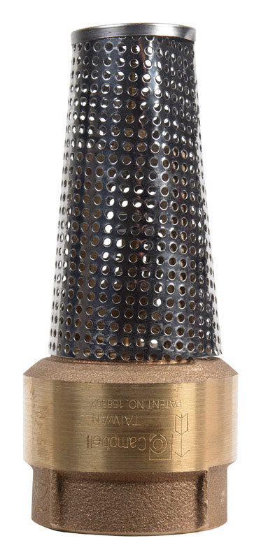 Campbell 2 in. Dia. x 2 in. Dia. Brass Spring Loaded Foot Valve