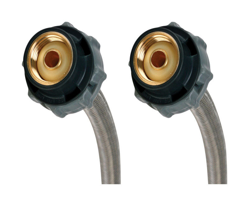 Fluidmaster B4F30CS CLICK SEAL Faucet Connector, Braided Stainless Steel - 1/2-Inch F.I.P. Thread x 1/2-Inch F.I.P. Thread, 30-Inch Length
