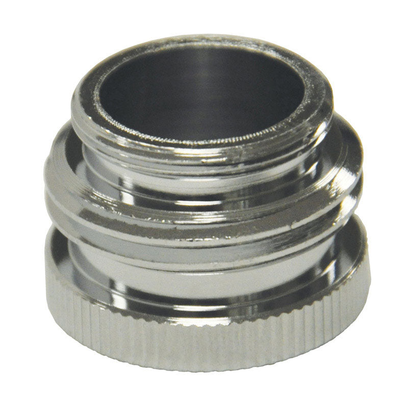 Danco 10509 CHROME GARDEN HOSE AERATOR ADAPTER, 55/64"-27M / 3/4"GHTM X 55/64"-27F, Chrome