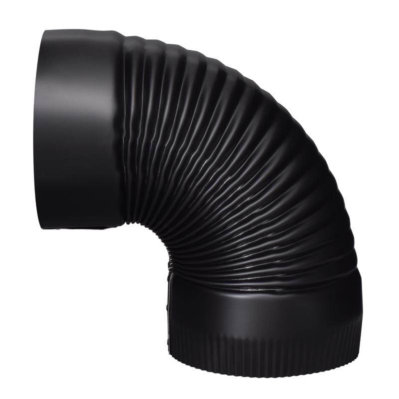 IMPERIAL, Black UNITED STATES HDW BM0023 6" Corrugated Elbow, 1