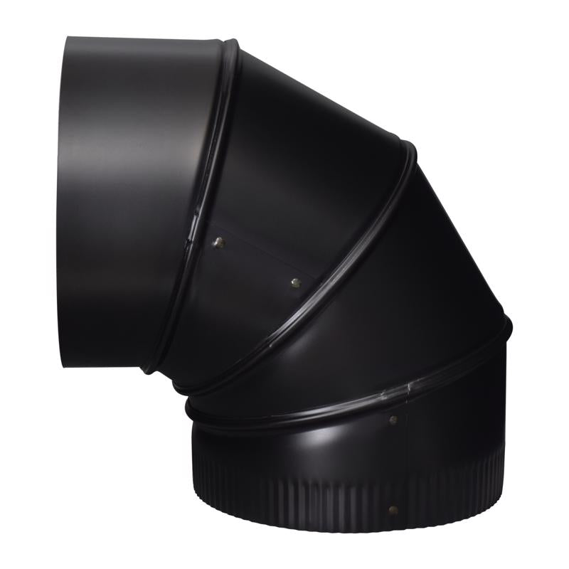Imperial Manufacturing Group BM0016 8" Black 90° Adjustable Stovepipe Elbow