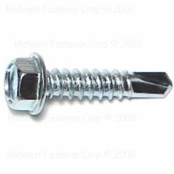 Midwest Fastener 10283#12 x 1 Hex Washer Head Self-Drilling Screws Zinc Plated - 50 per Package M10283