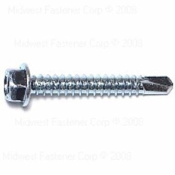 Midwest Fastener 10284#12 x 1-1/2" Hex Washer Head Self-Drilling Screws Zinc Plated - 40 per Package M10284