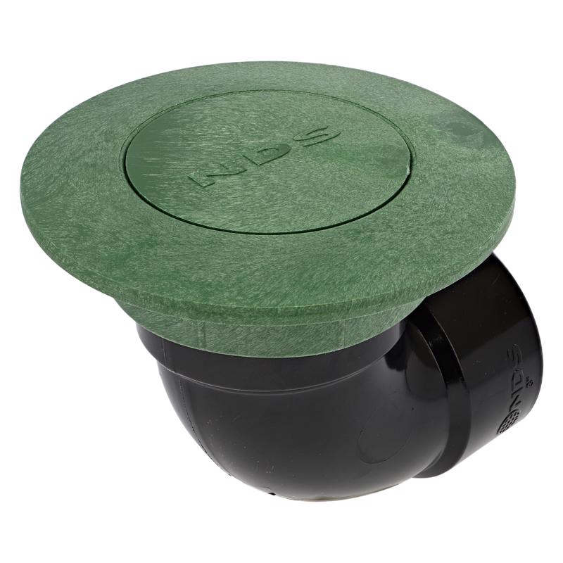 NDS 322G* Pop-Up Drainage Emitter with Elbow, fits 3-Inch Sewer and Drain Pipe, Works with Drainage Systems Including Catch Basins and Channel Drains, Green