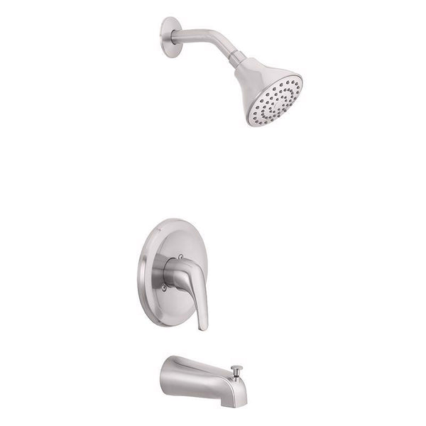 ACE TRADING - HW 5 OakBrook Coastal Single Handle Tub and Shower 1 Handle Brushed Nickel Brass Tub and Shower Faucet 874X-5004