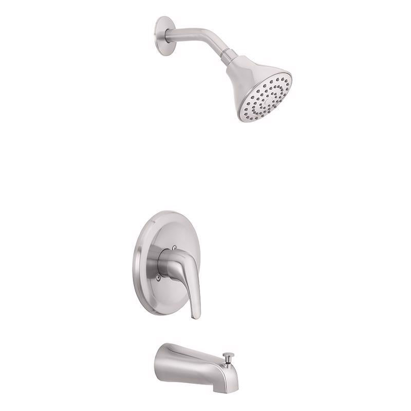 ACE TRADING - HW 5 OakBrook Coastal Single Handle Tub and Shower 1 Handle Brushed Nickel Brass Tub and Shower Faucet