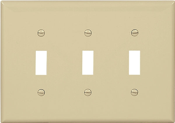 EATON Wiring PJ3V Mid-Size Polycarbonate 1-Gang Box Mounted Blank Wallplate, Ivory