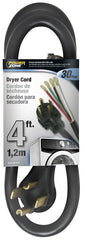 PowerZone ORD100404 Dryer Power Cord Black