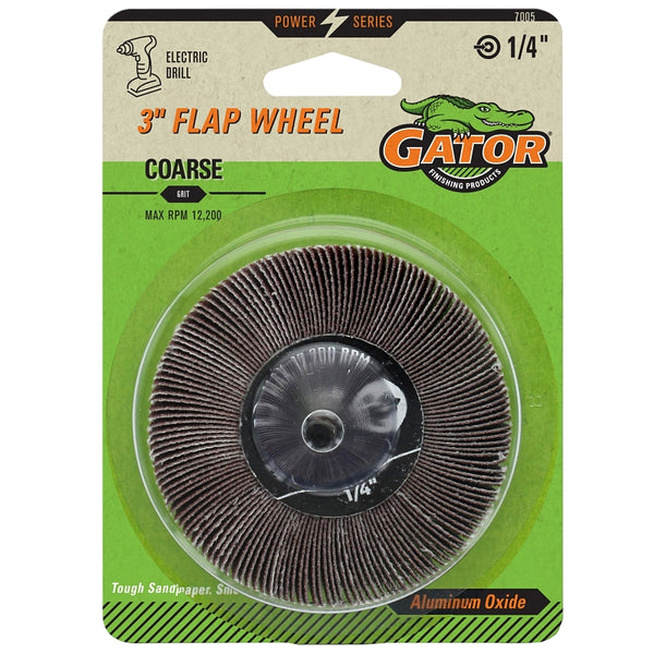 Gator 3" Drill Mounted Flap Wheel, Aluminum Oxide, Coarse Grit 7005GA