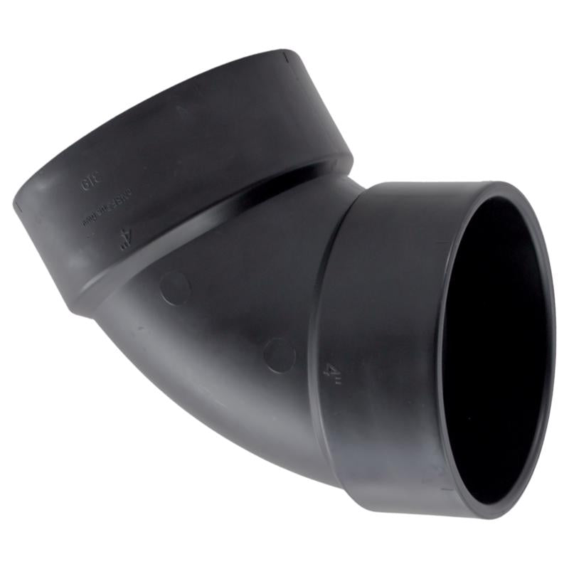 Charlotte Pipe Schedule 40 4 in. Hub x 4 in. Dia. Hub ABS Elbow