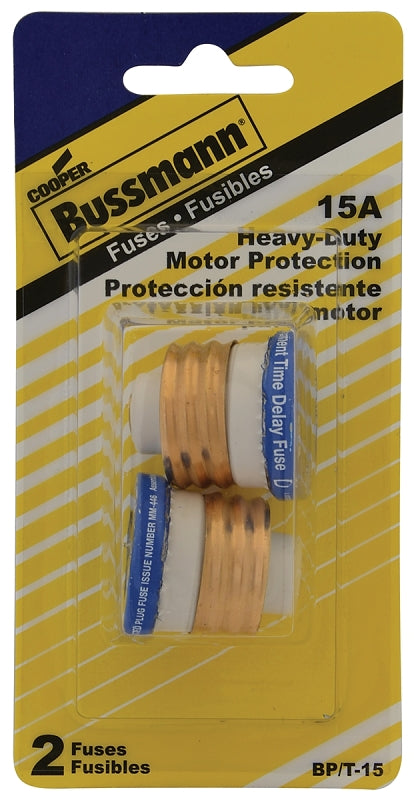 Bussman BP/T-15 15 Amp Dual-Element Time-Delay Plug Base Fuse 2 Count