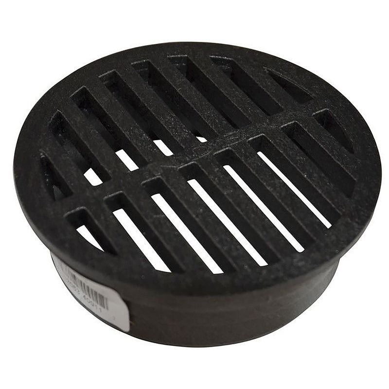 NDS 11 Round Grate, 4-Inch, Fits 4 in. Drain Pipes & Fittings, Black Plastic