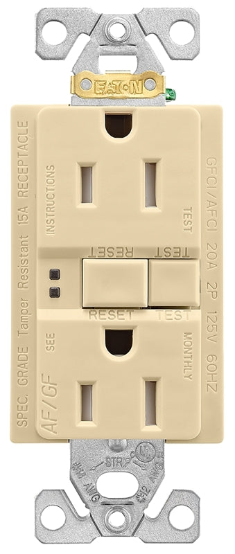 Cooper Wiring TRAFGF15V-K-L Duplex Receptacle Wall Plate, Plain