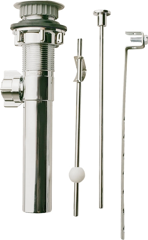 Plumb Pak PP820-70 Lavatory Pop-Up Assembly, For Use With 1-1/4 In Drain Systems, Plastic, Chrome Plated, 11.37" x 4.63"