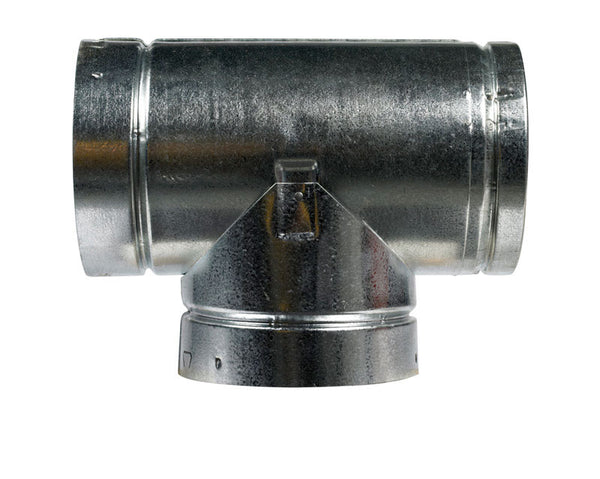 Selkirk 6 in. X 6 in. X 6 in. Aluminum/Galvanized Steel Stove Pipe Tee Cap Flow Tee 186100