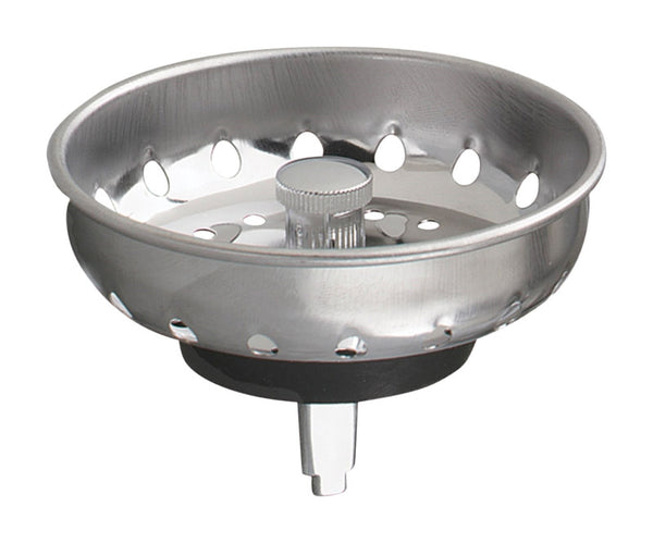 Plumb Pak PP820-22 PlumPak Replacement Sink Basket Strainer With Fixed Post And Stopper, Stainless Steel