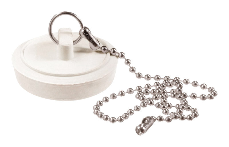 Plumb Pak PP820-1 Drain Stopper Duo Fit 1 1/8-inch To 1 1/4-inch, 1-1/8"-1-1/4", White