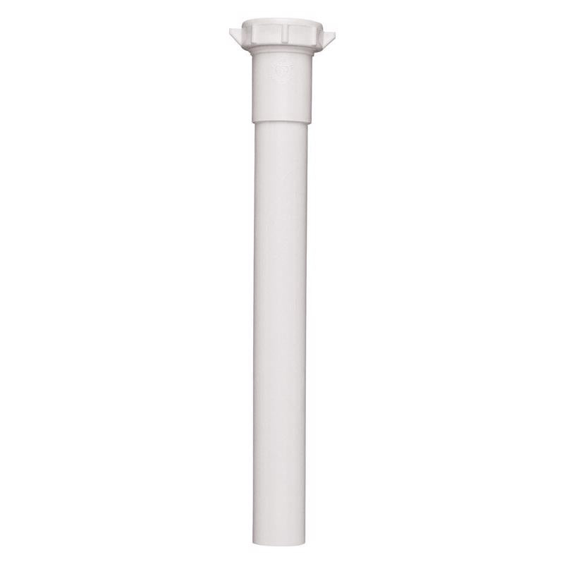 Plumb Pak PP945W Extension Tube, 1-1/4 in Dia X 12 in L, Slip Joint, Plastic, 1 1/4" x 12", White