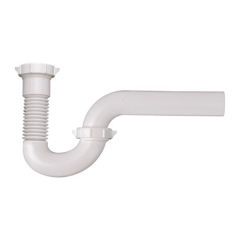 Plumb Pak PP812-40 PlumPak Flex 'N Fix P-Trap, 1-1/2 X 1-1/4 In, Plastic, 1-1/2", White