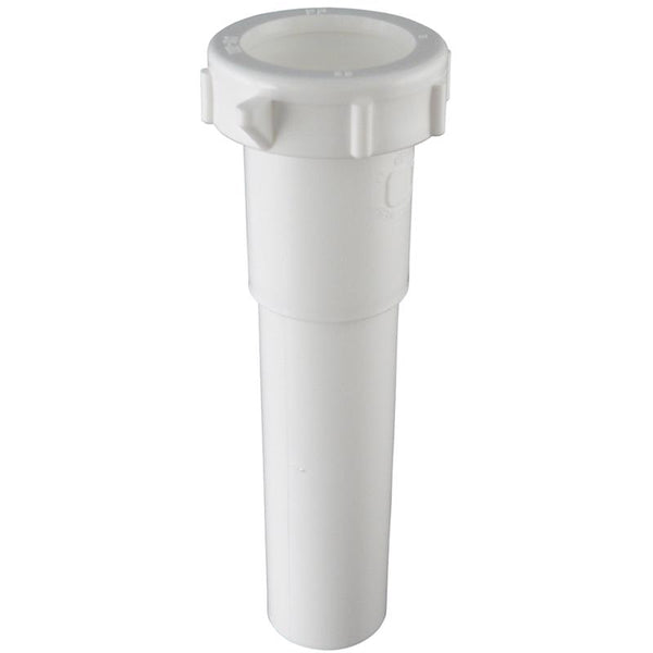 Plumb Pak PP944W Extension Tube, 1-1/4 in Dia X 6 in L, Slip Joint, Plastic, 1 4" x 6"
