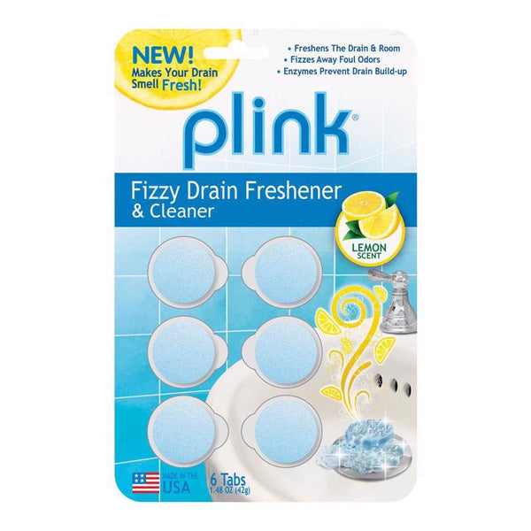 Plink Fizzy Drain Freshner, Prevents Buildup and Maintains a Clear Drain, Removes Drain Odor, Lemon Scent, 6 Tablets PDF12T