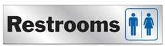 Hy-Ko 488 Restroom Sign - Silver