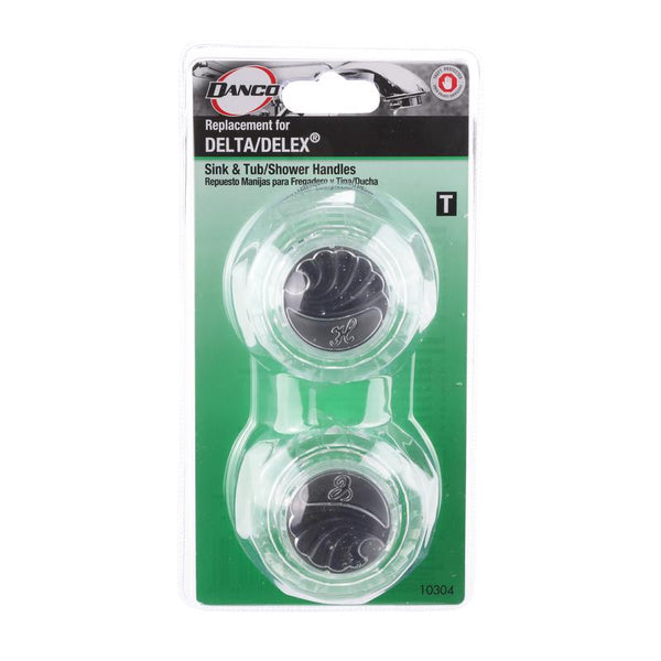 Danco 10304 Delta/Delex Handles with built in Microban Protect, White, Clear 9D00010304