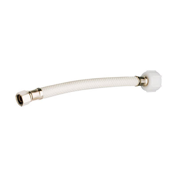 Plumb Pak PP23871 E-Z Toilet Supply Tube with Flag Label, 3/8 in Compression X 7/8 in Ballcock, 12 in L, Vinyl
