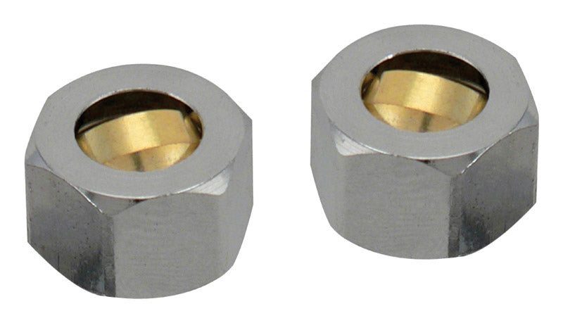 Plumb Pak PP81PC Compression Nut with Ring, 3/8 in Od, Chrome Plated