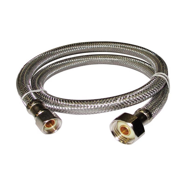 Plumb Pak PP23808 Ez Faucet Supply Tube, 3/8 X 1/2 In, Compression X Fip, 30 In L, Stainless Steel, 30 Inches