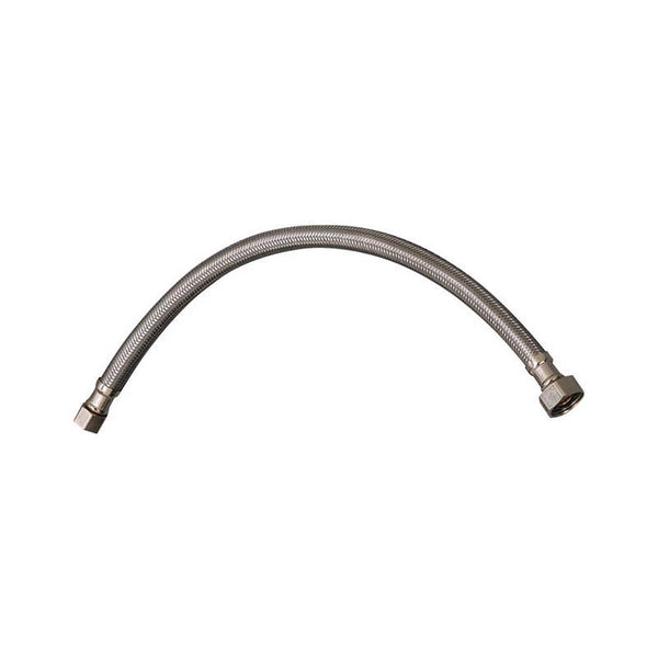 Plumb Pak PP23802 Faucet Supply Tube, 3/8 X 1/2 in, Compression X Fip, 16 in L, Stainless Steel, 16 Inches, Silver