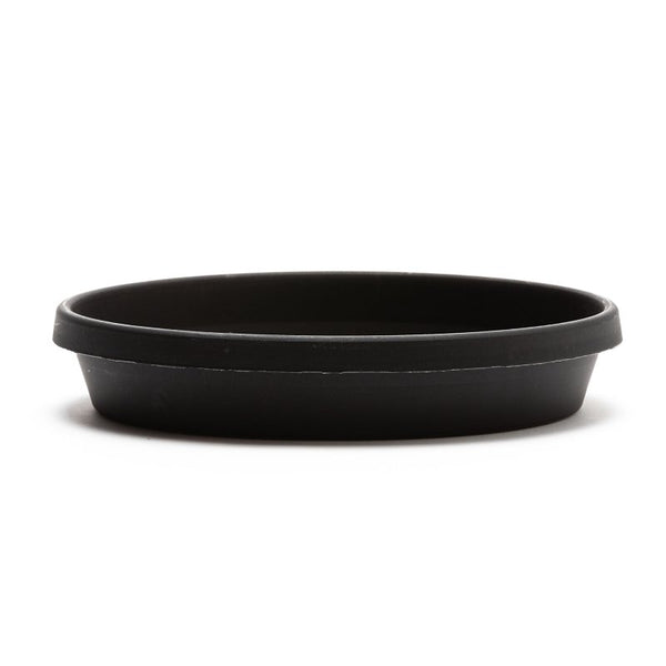 Bloem Terra Resin Saucer Tray: 4.75" Bottom Width - Black - Matte, Durable, Ribbed Bottom, Indoor and Outdoor, Fits 6" Terra Pots, Made in USA STT0600