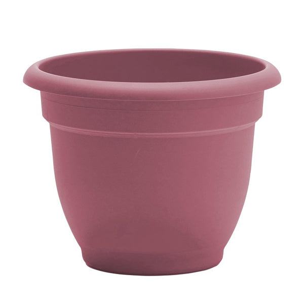 Bloem Ariana 10" Dusty Rose Round Self-Watering Resin Planter Pot - Rolled Rim Indoor and Outdoor Gardening Planter AP1034