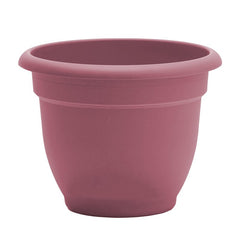 Bloem Ariana 10" Dusty Rose Round Self-Watering Resin Planter Pot - Rolled Rim Indoor and Outdoor Gardening Planter AP1034