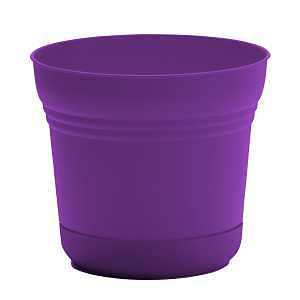 Bloem Saturn 12" Royal Lilac Round Planter Pot with Snap-in Saucer for Indoor or Outdoor Gardening, Made in USA SP12928