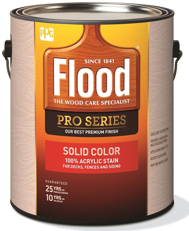 Flood/PPG FLD820-01 Exterior Wood Stain, Acrylic - Solid, White/Pastel
